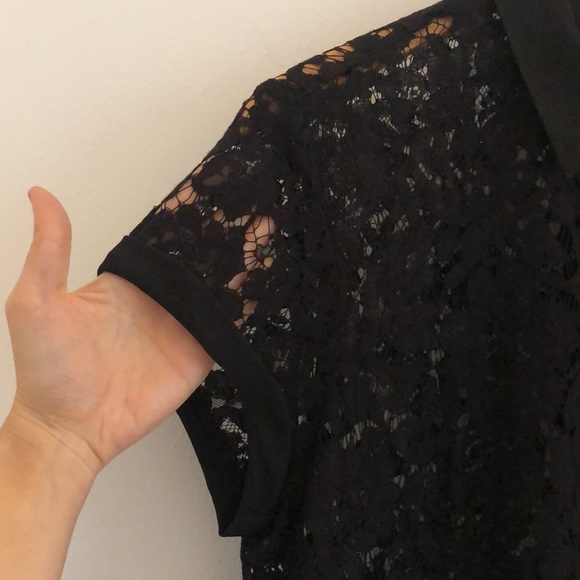 Black lace collared dress (M) - Picture 4 of 10